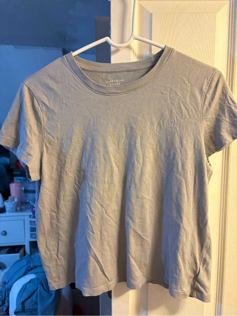 American Eagle Outfitters Light Gray Crew Neck T-Shirt